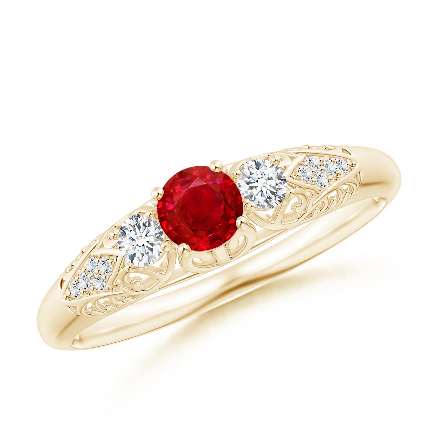 AAA - Ruby / 0.53 CT / 14 KT Yellow Gold