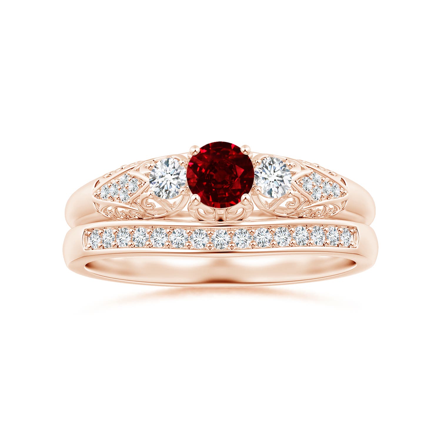 AAAA - Ruby / 0.53 CT / 14 KT Rose Gold