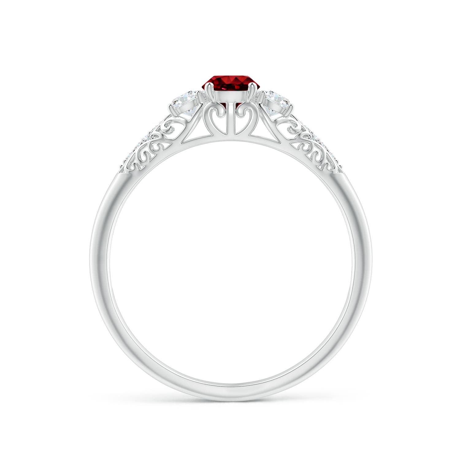 AAAA - Ruby / 0.53 CT / 14 KT White Gold