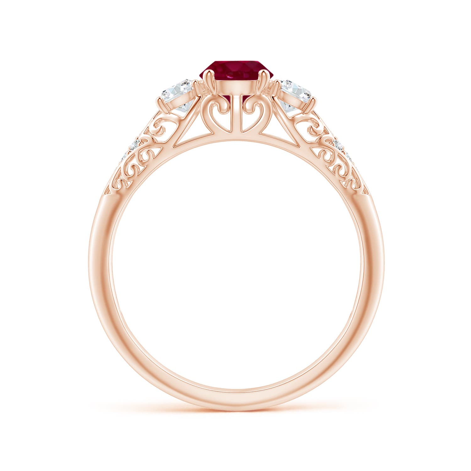 A - Ruby / 0.87 CT / 14 KT Rose Gold