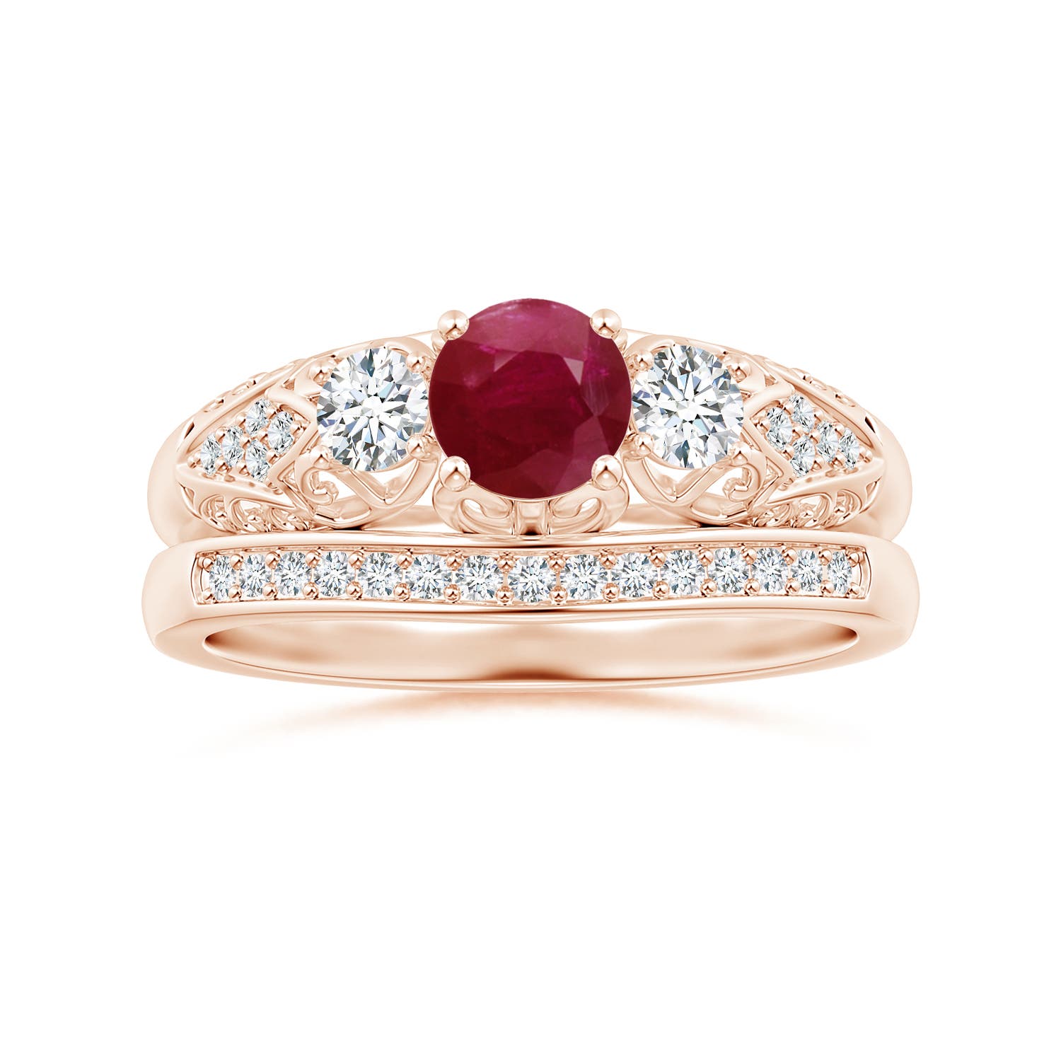 A - Ruby / 0.87 CT / 14 KT Rose Gold