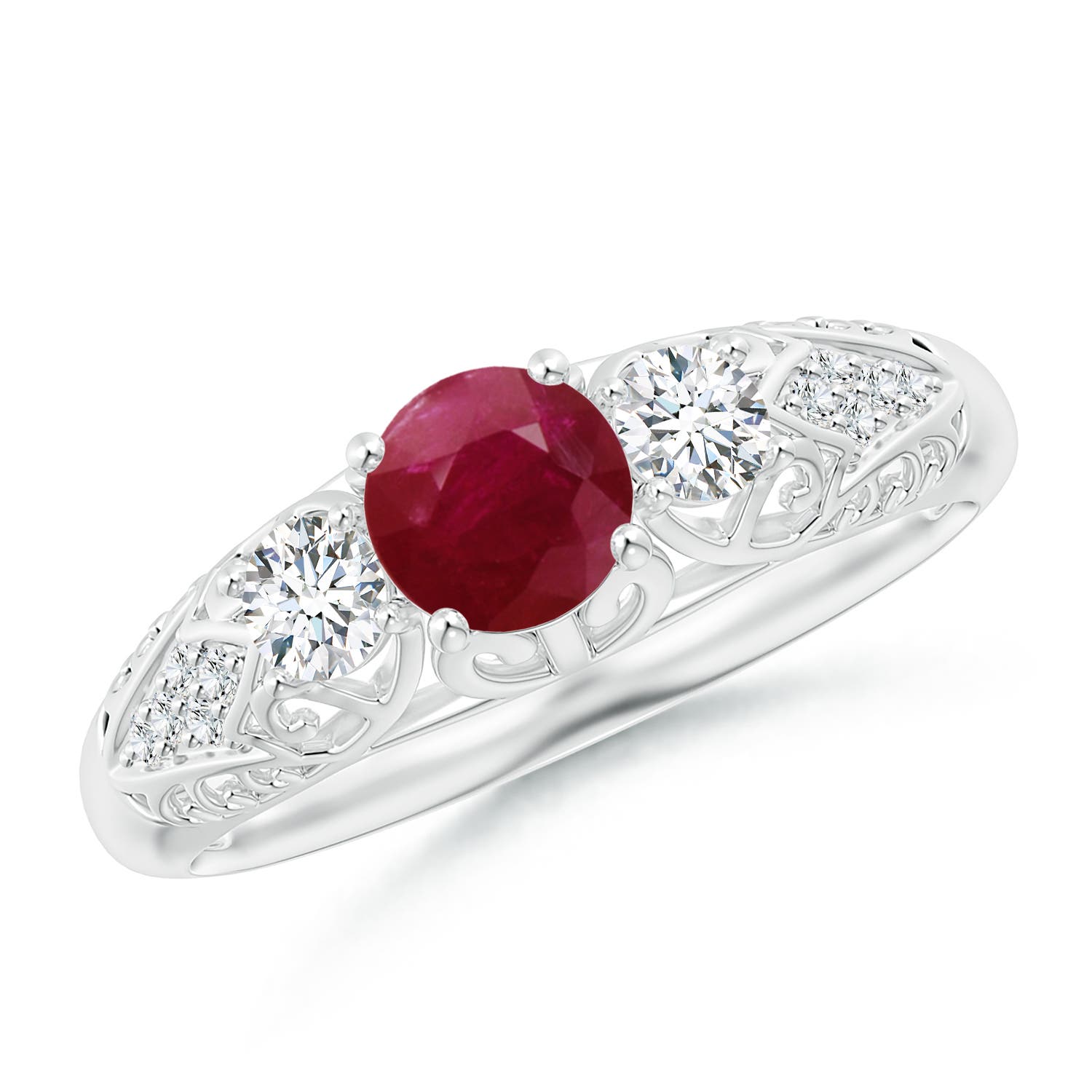 A - Ruby / 0.87 CT / 14 KT White Gold