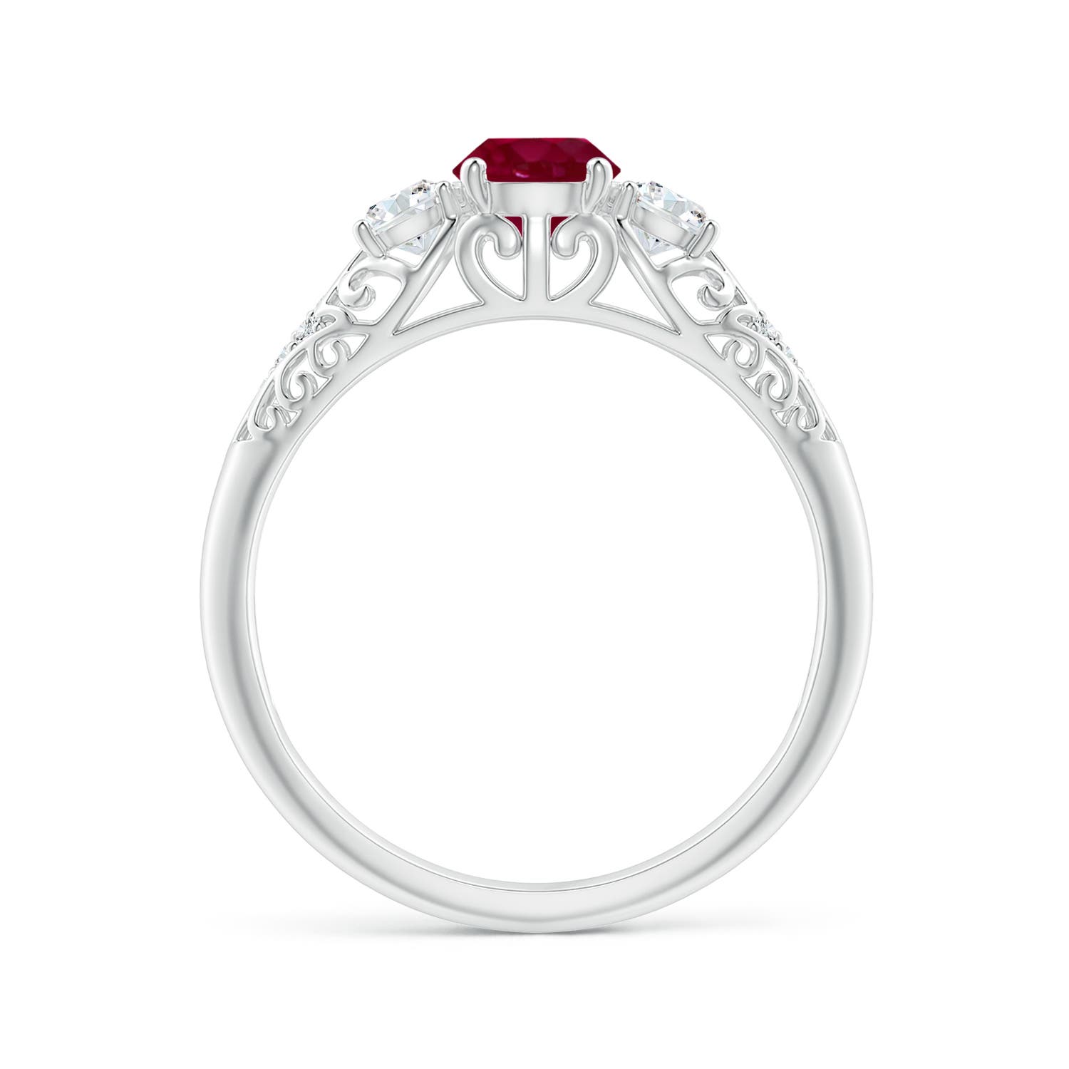 A - Ruby / 0.87 CT / 14 KT White Gold