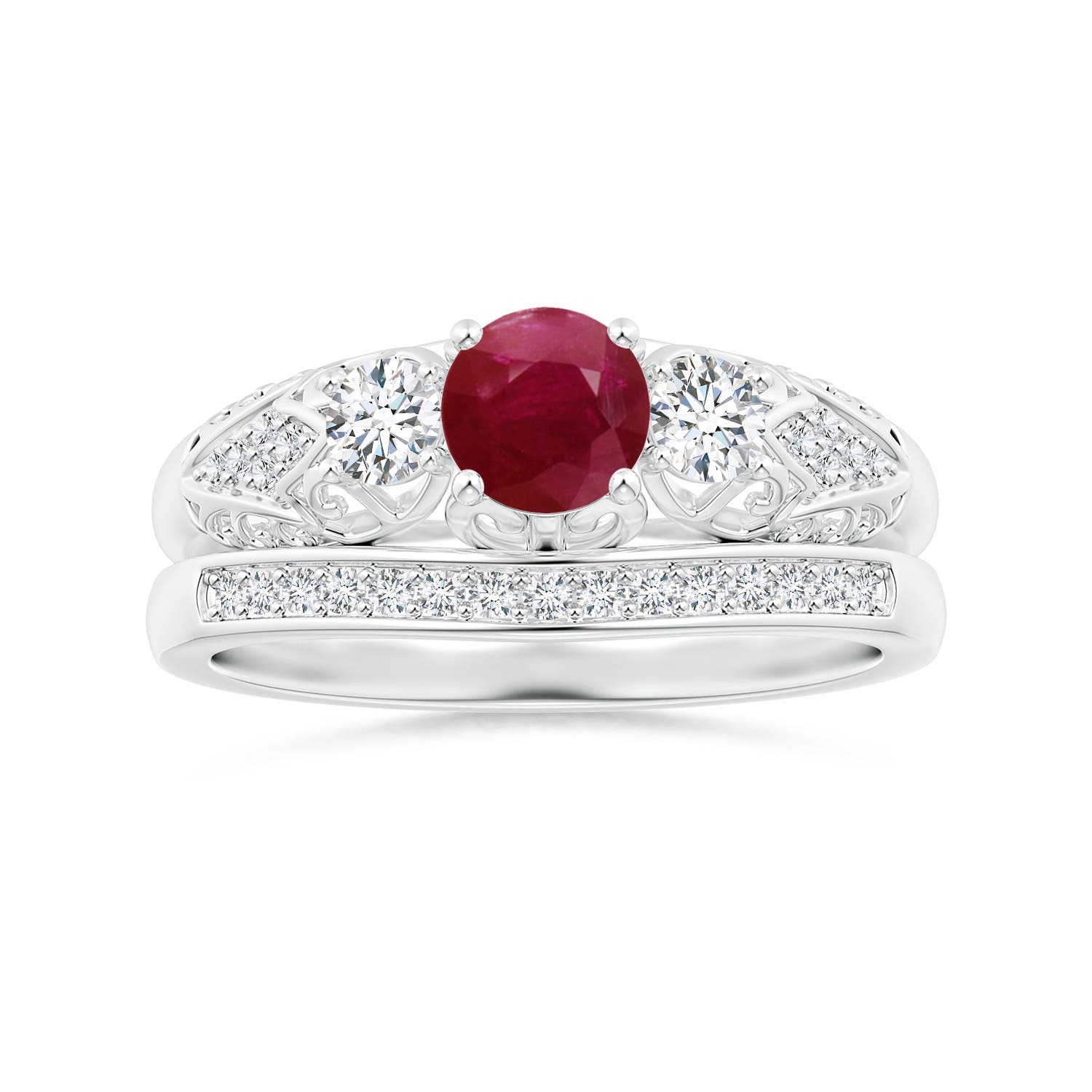 A - Ruby / 0.87 CT / 14 KT White Gold