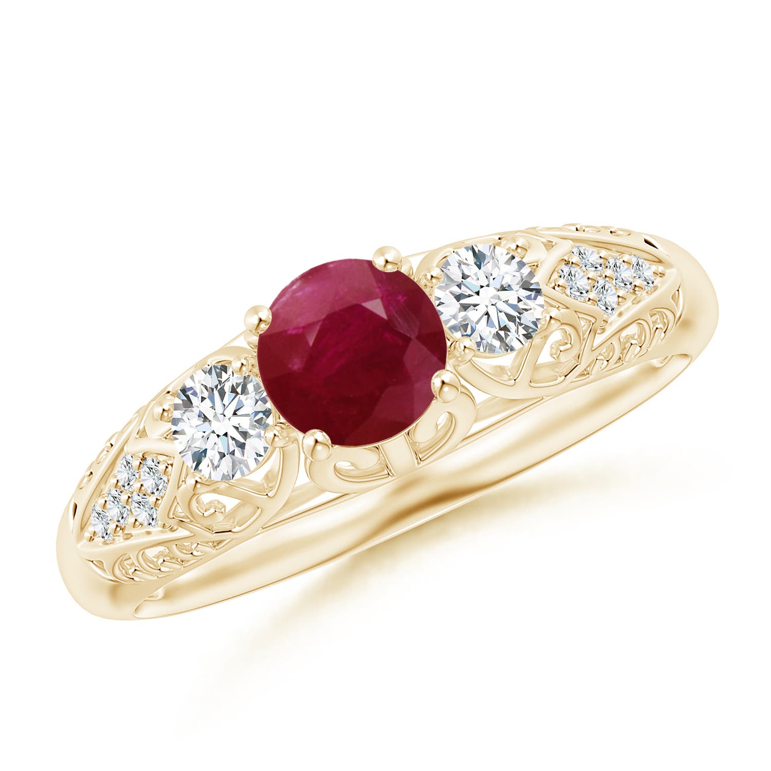 A - Ruby / 0.87 CT / 14 KT Yellow Gold