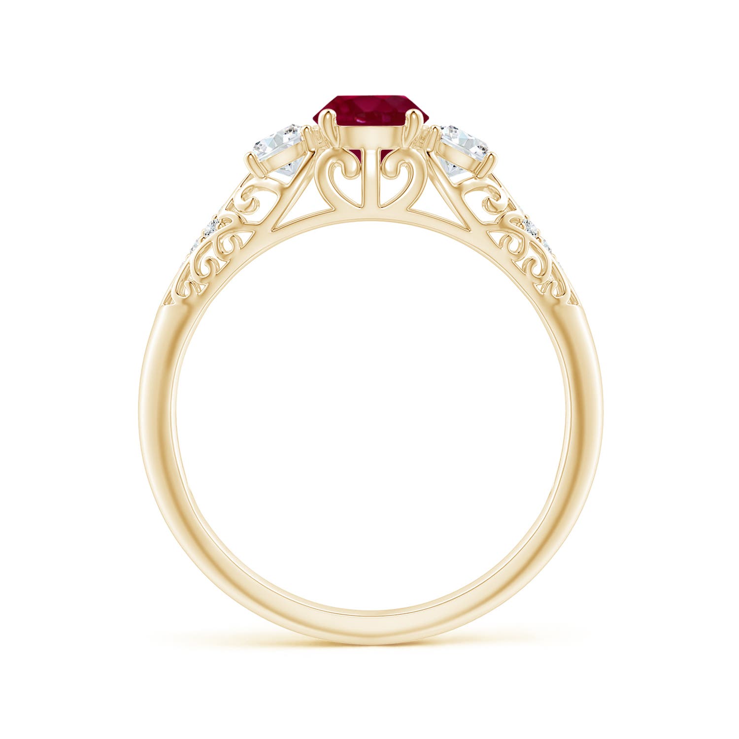 A - Ruby / 0.87 CT / 14 KT Yellow Gold