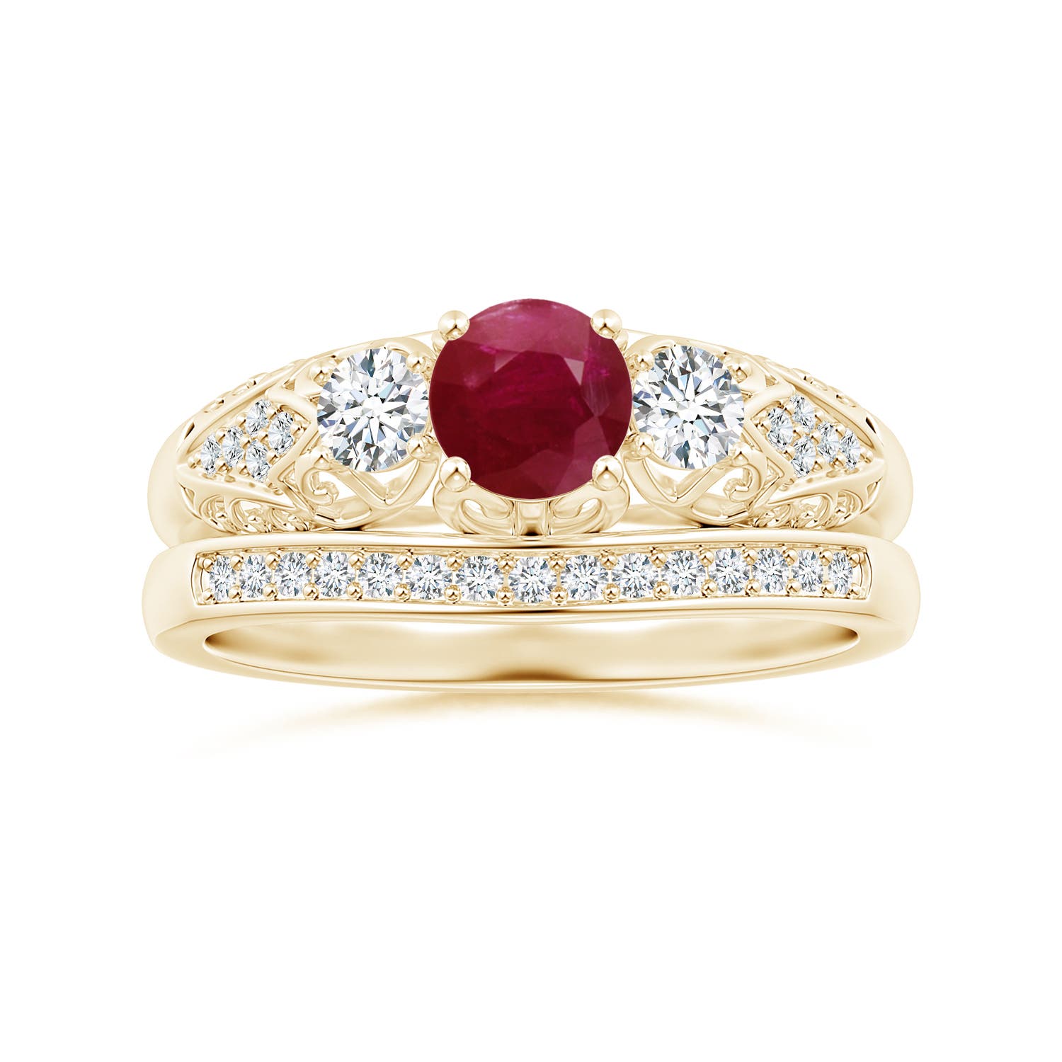 A - Ruby / 0.87 CT / 14 KT Yellow Gold