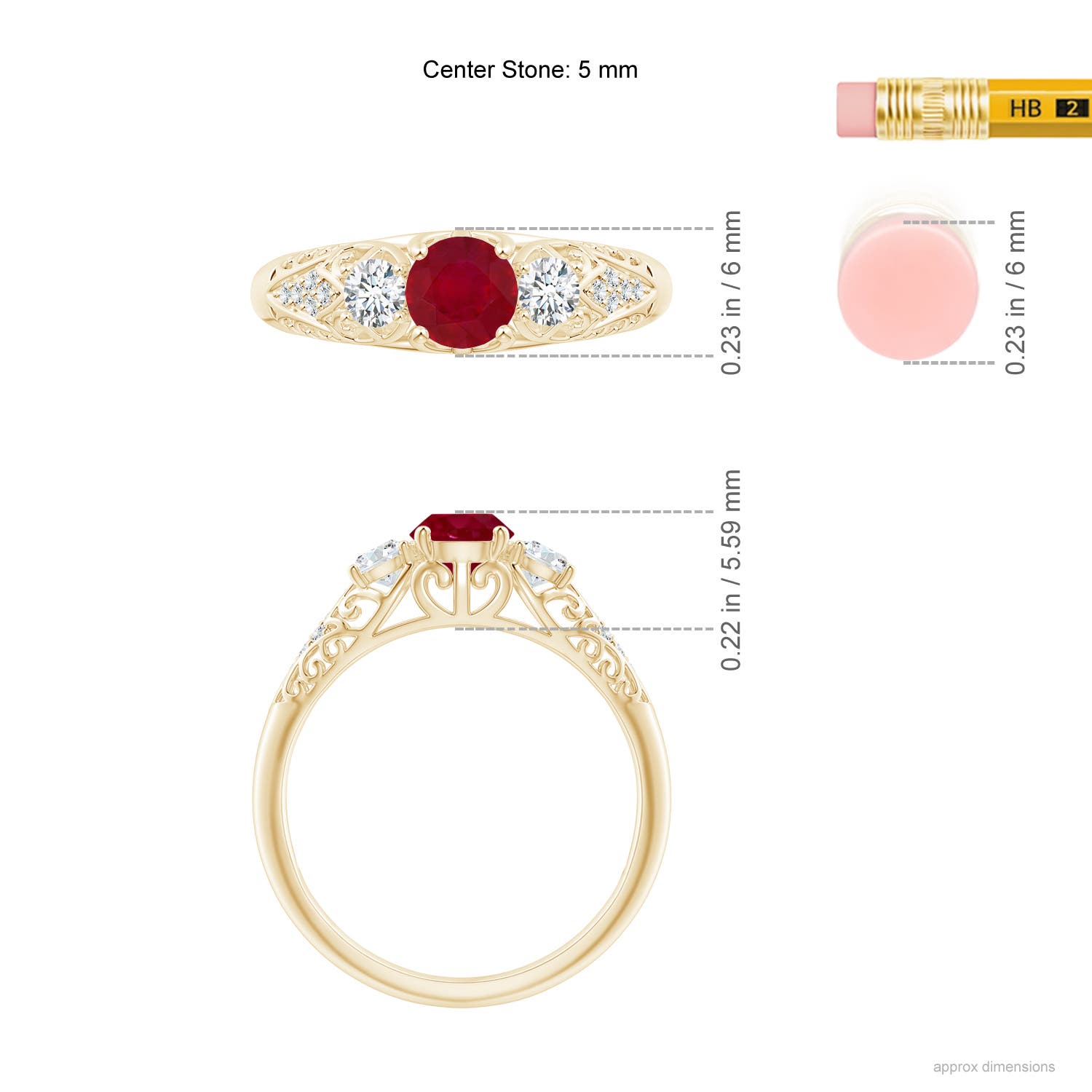 AA - Ruby / 0.87 CT / 14 KT Yellow Gold