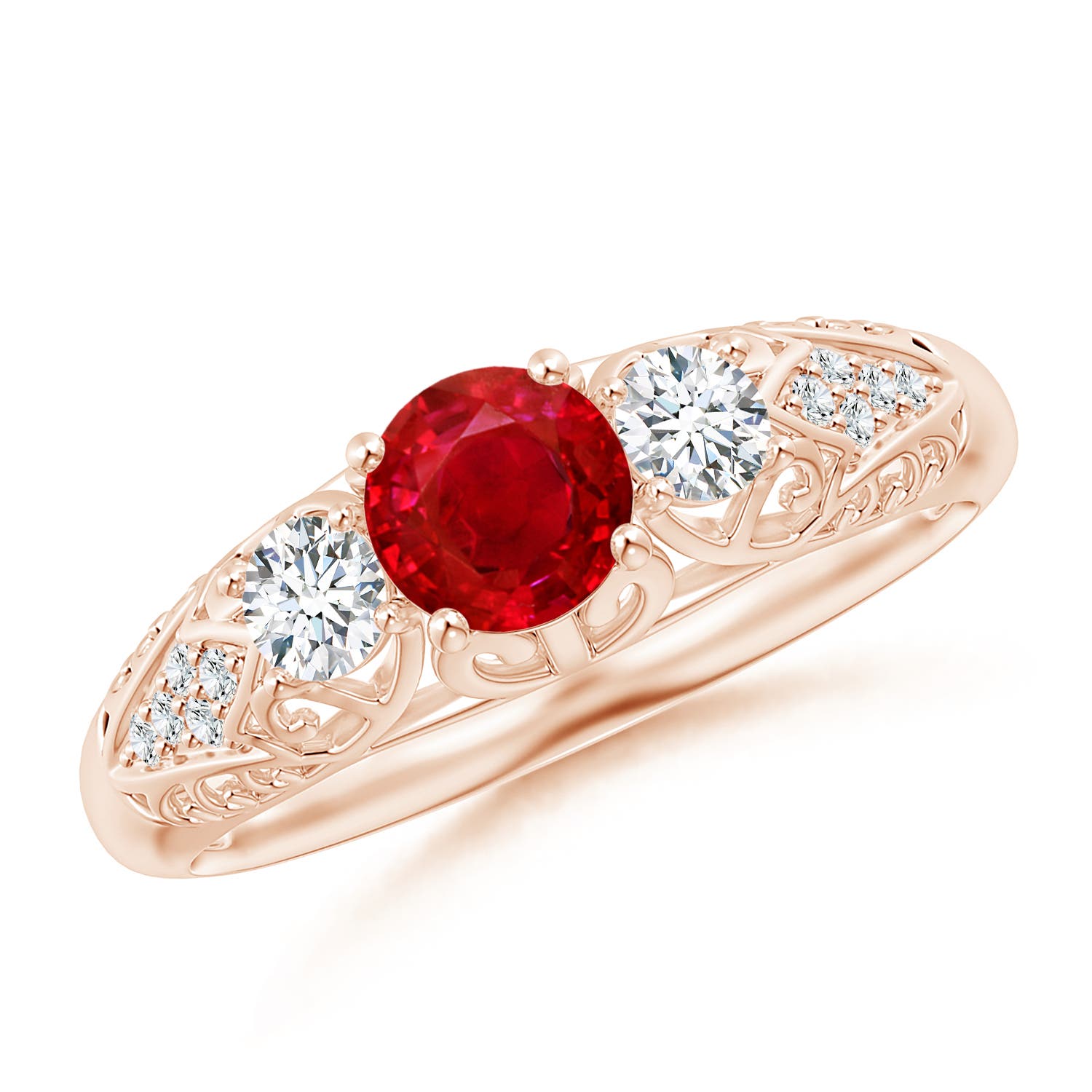 AAA - Ruby / 0.87 CT / 14 KT Rose Gold