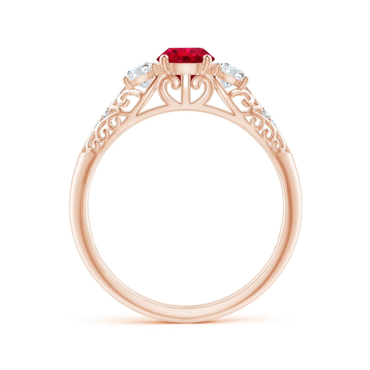 AAA - Ruby / 0.87 CT / 14 KT Rose Gold