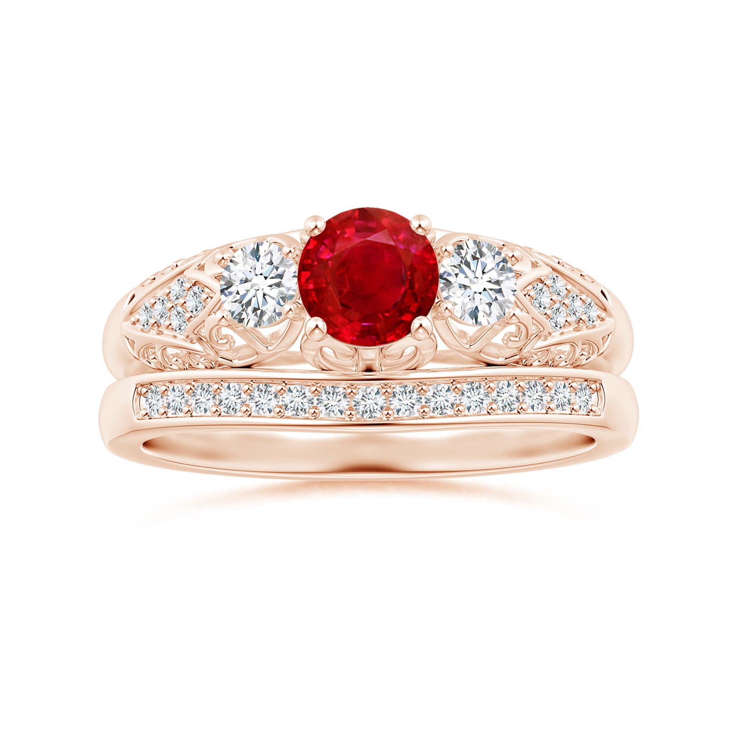 AAA - Ruby / 0.87 CT / 14 KT Rose Gold