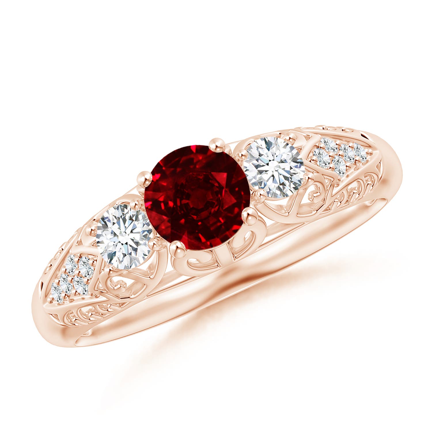 AAAA - Ruby / 0.87 CT / 14 KT Rose Gold