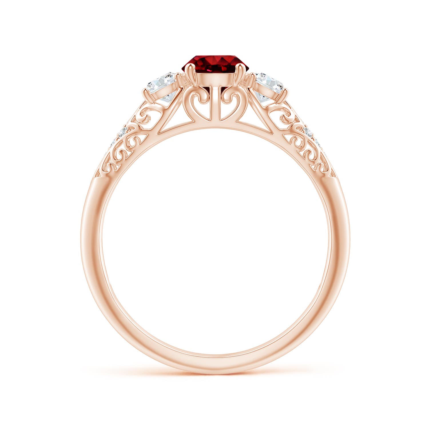 AAAA - Ruby / 0.87 CT / 14 KT Rose Gold