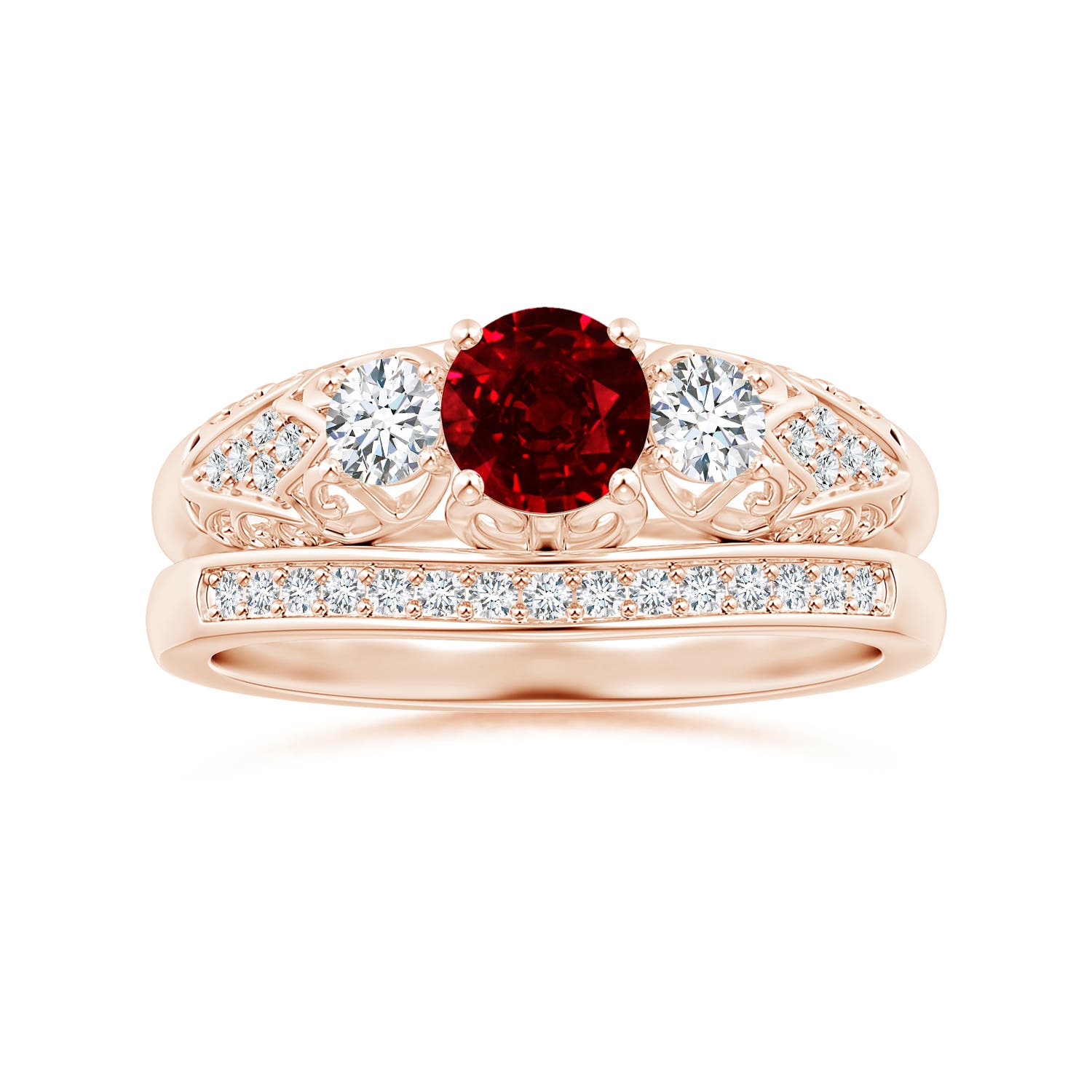 AAAA - Ruby / 0.87 CT / 14 KT Rose Gold