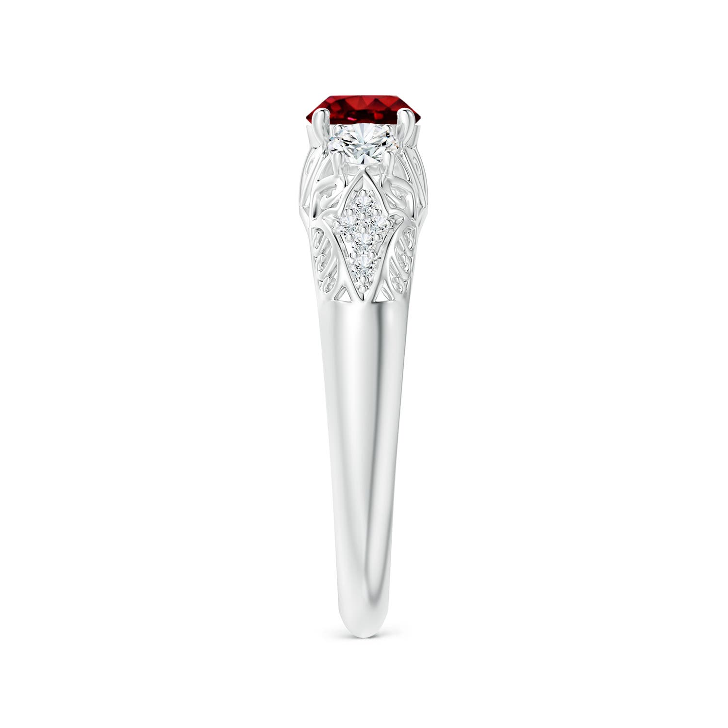 AAAA - Ruby / 0.87 CT / 14 KT White Gold