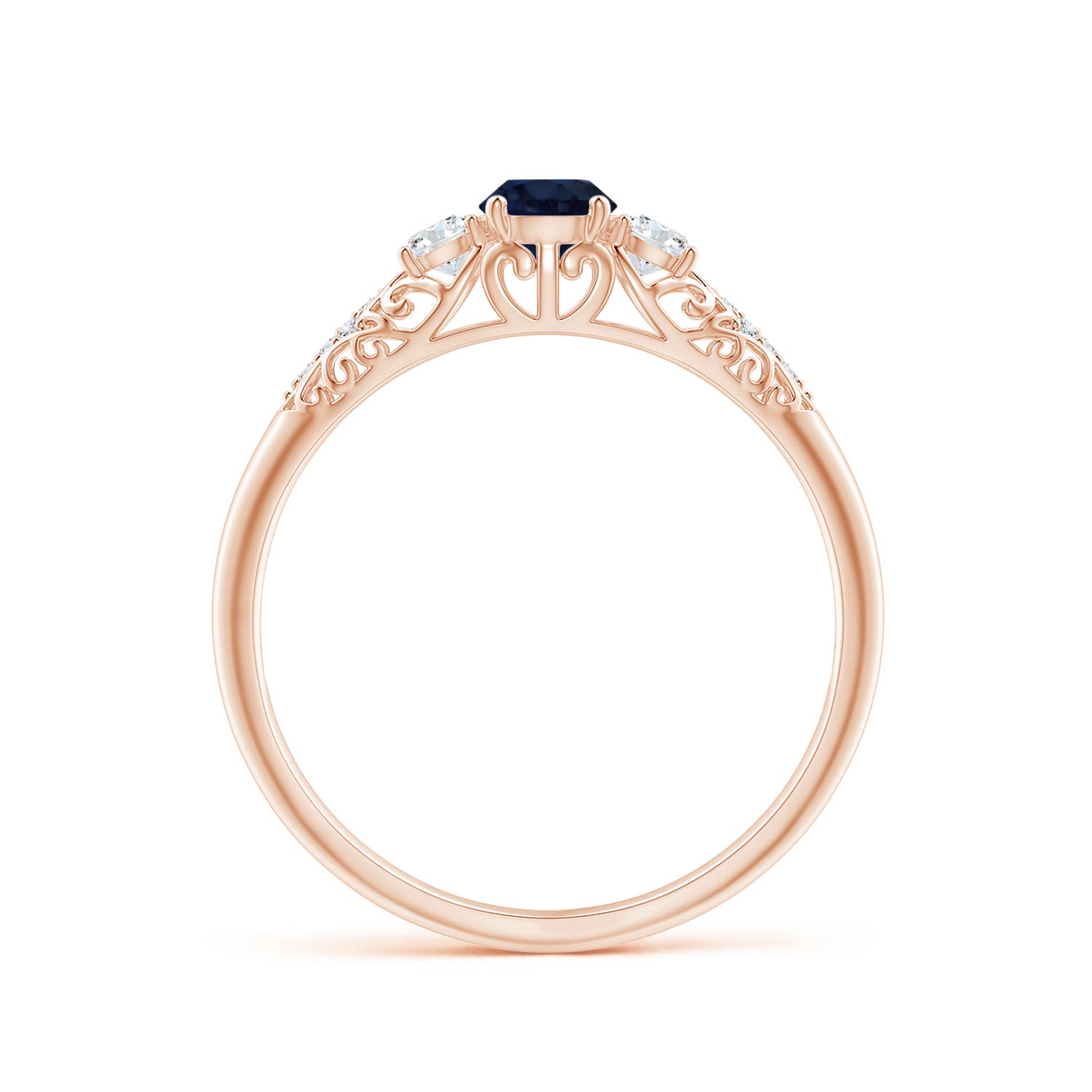 A - Blue Sapphire / 0.52 CT / 14 KT Rose Gold