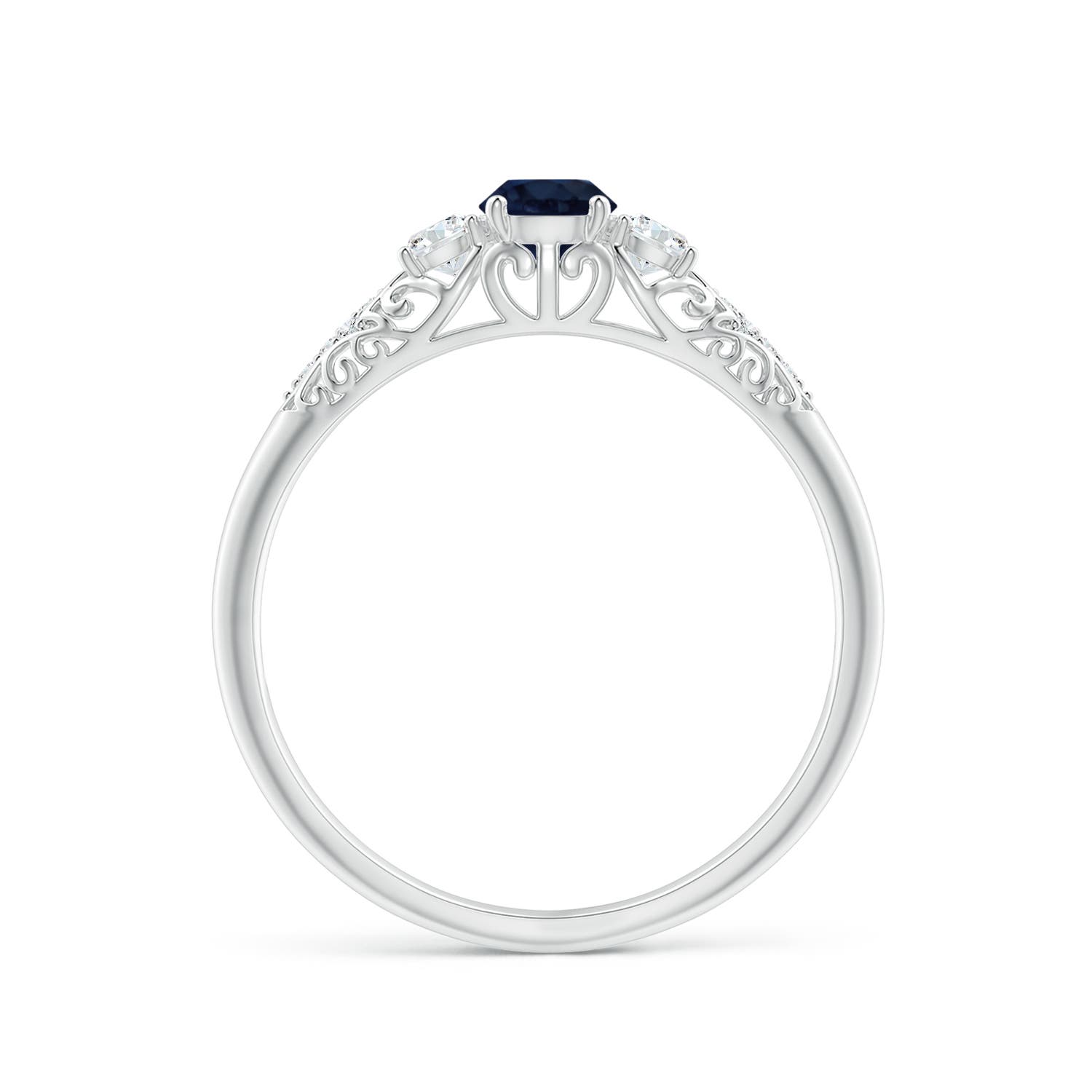 A - Blue Sapphire / 0.52 CT / 14 KT White Gold