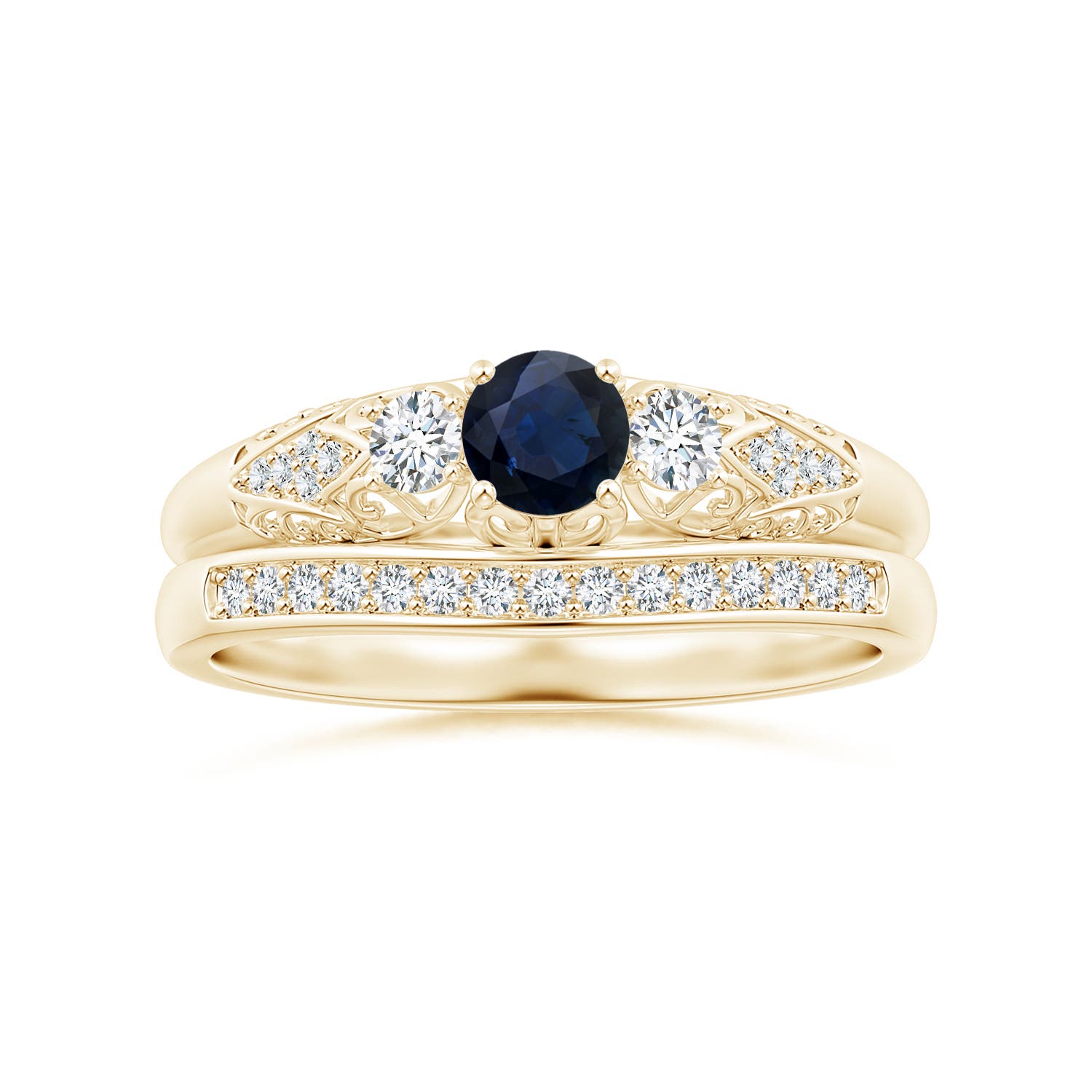 A - Blue Sapphire / 0.52 CT / 14 KT Yellow Gold