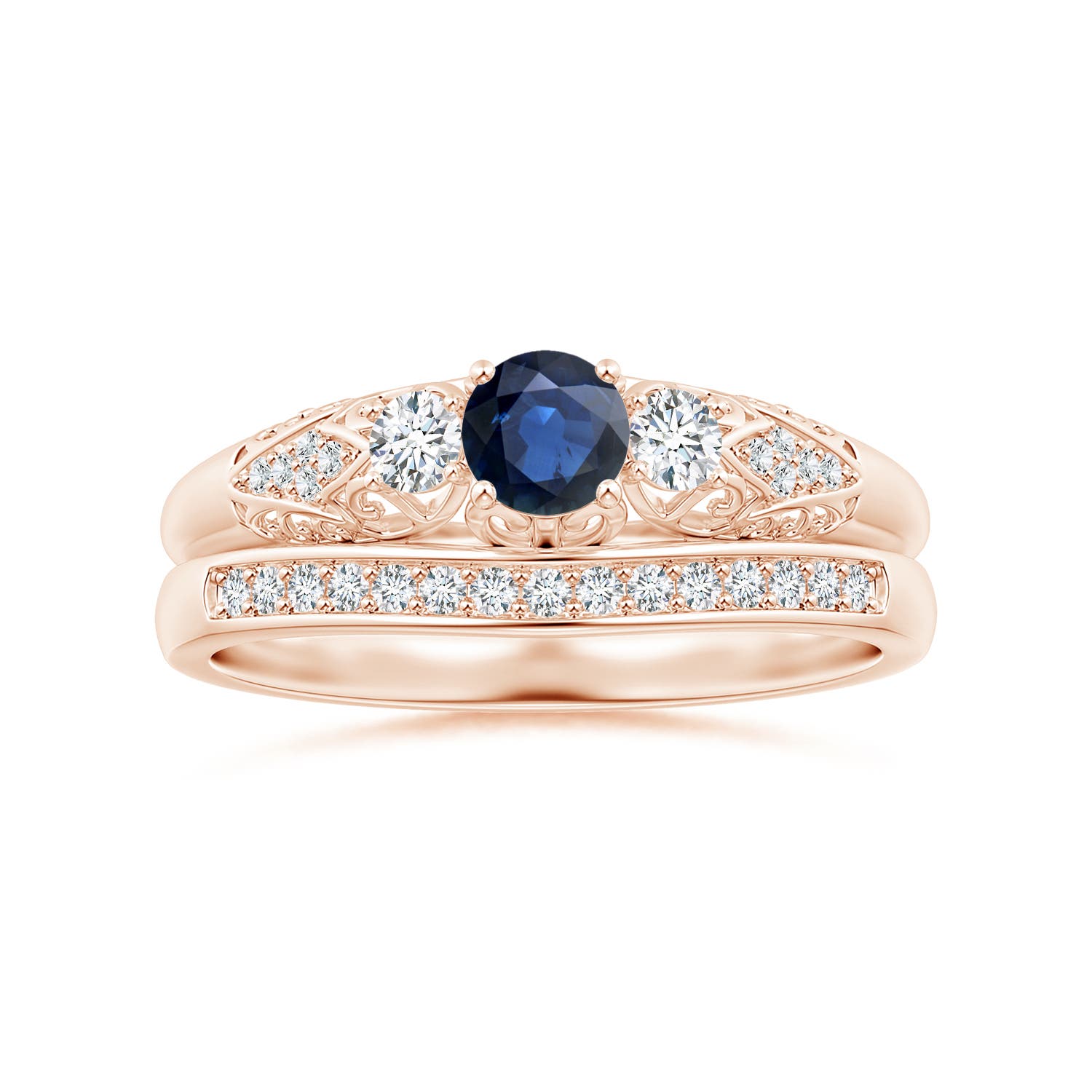 AA - Blue Sapphire / 0.52 CT / 14 KT Rose Gold