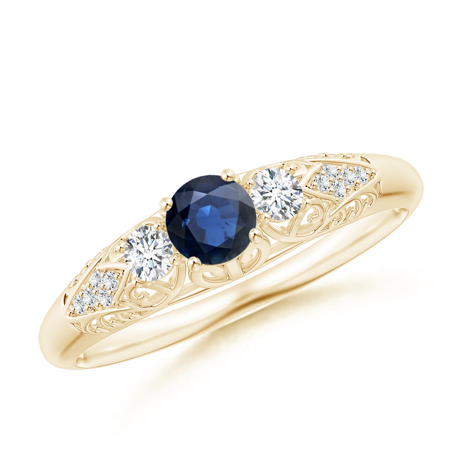 AA - Blue Sapphire / 0.52 CT / 14 KT Yellow Gold