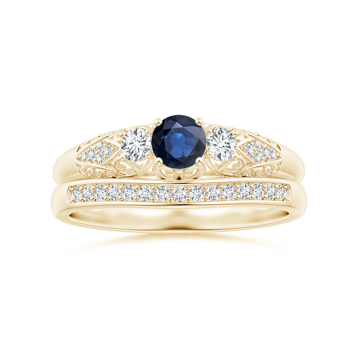 AA - Blue Sapphire / 0.52 CT / 14 KT Yellow Gold