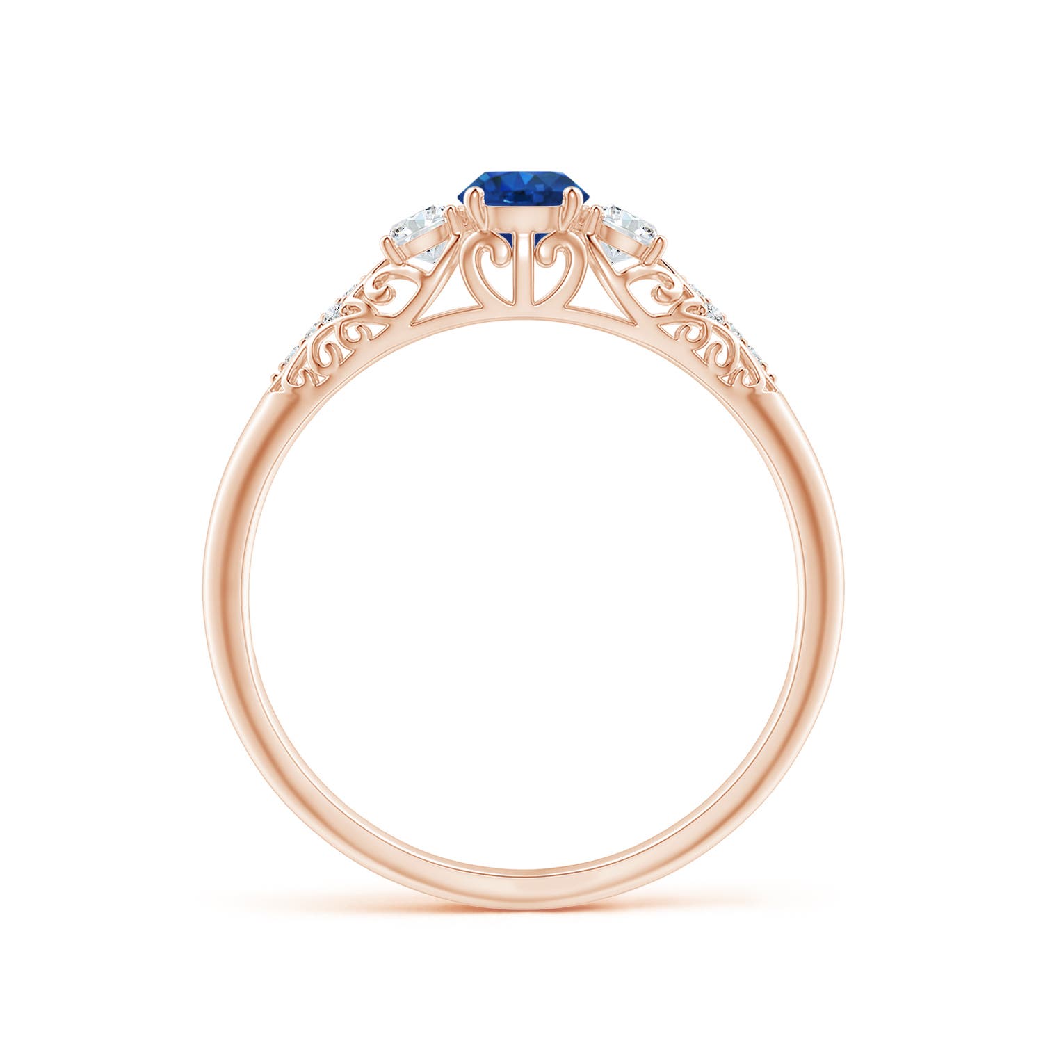 AAA - Blue Sapphire / 0.52 CT / 14 KT Rose Gold