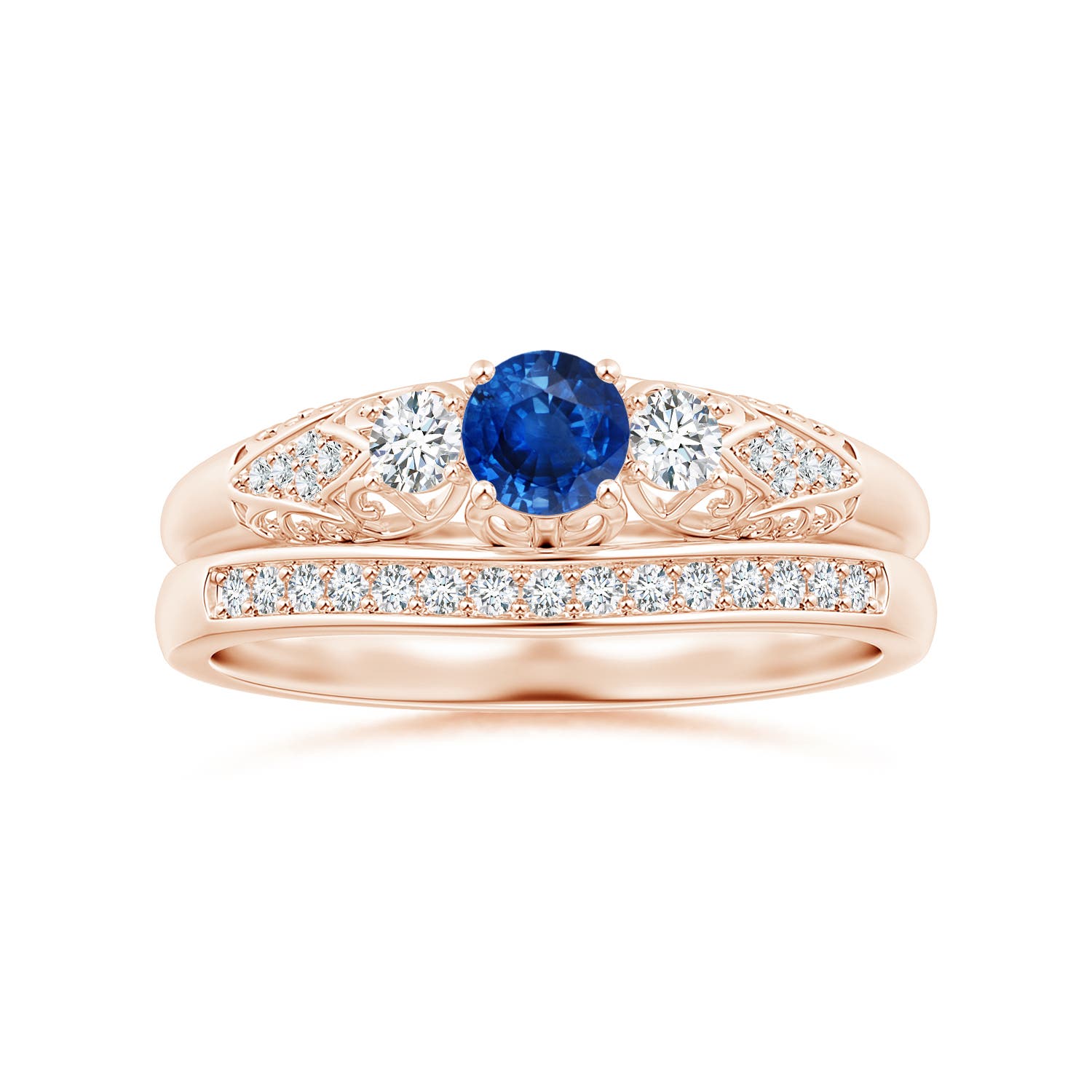 AAA - Blue Sapphire / 0.52 CT / 14 KT Rose Gold