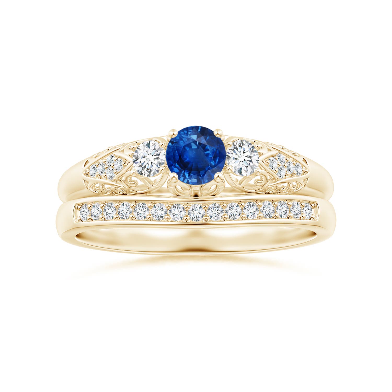 AAA - Blue Sapphire / 0.52 CT / 14 KT Yellow Gold