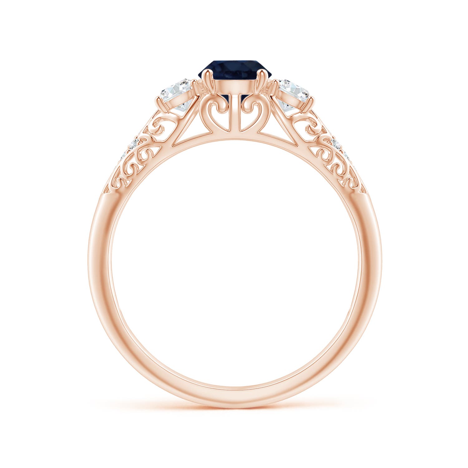 A - Blue Sapphire / 0.87 CT / 14 KT Rose Gold