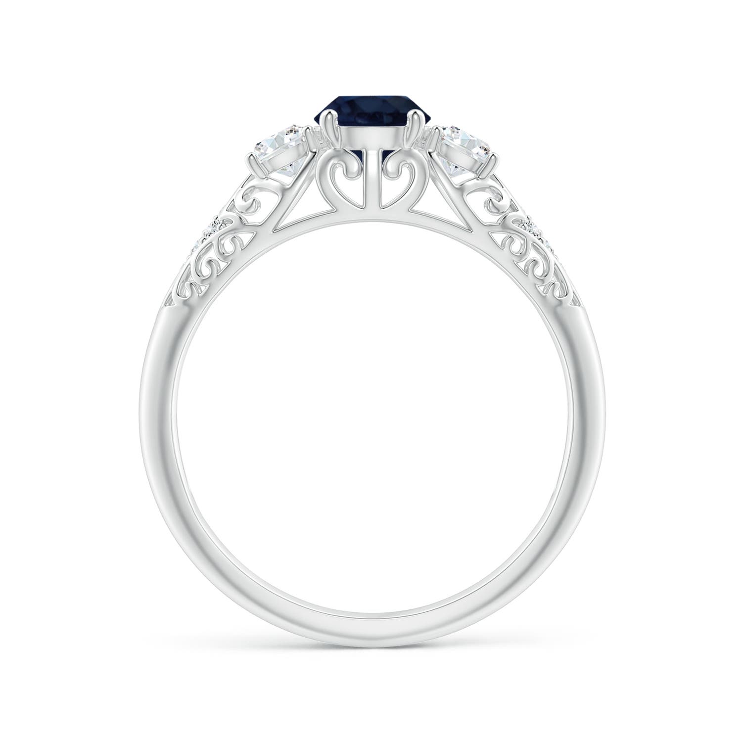 A - Blue Sapphire / 0.87 CT / 14 KT White Gold