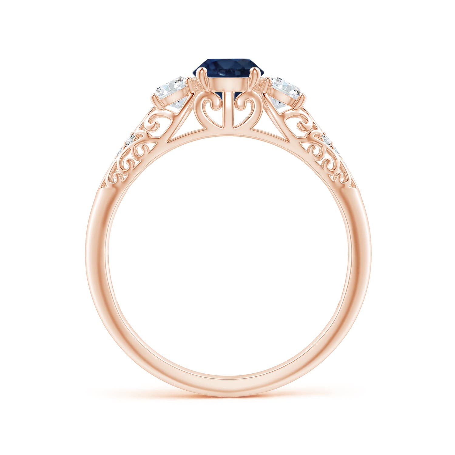 AA - Blue Sapphire / 0.87 CT / 14 KT Rose Gold