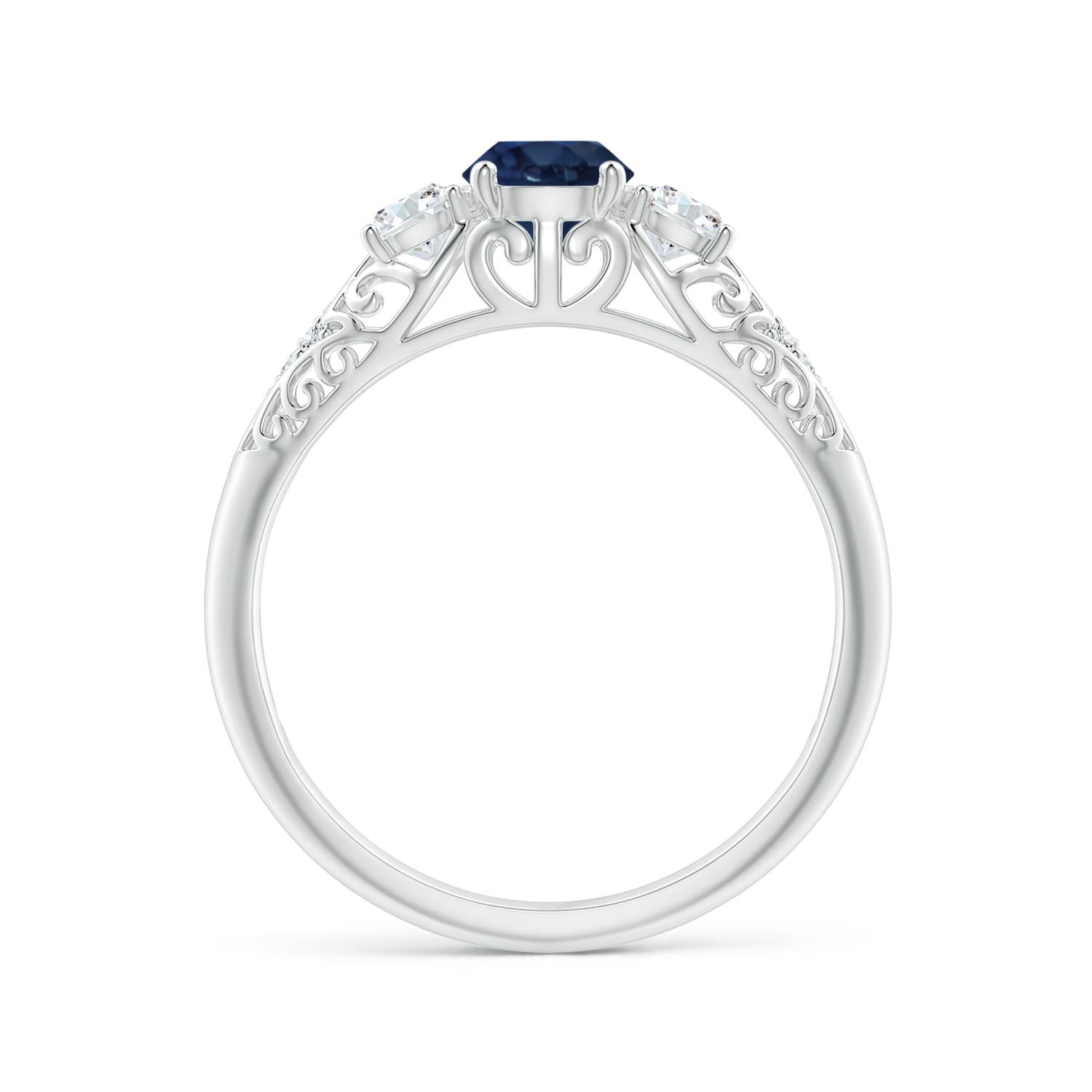 AA - Blue Sapphire / 0.87 CT / 14 KT White Gold