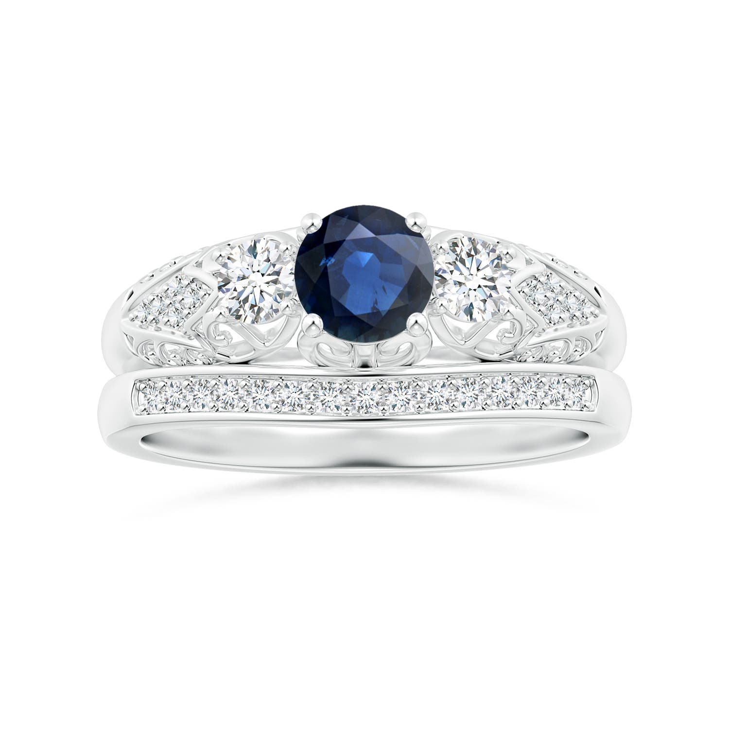 AA - Blue Sapphire / 0.87 CT / 14 KT White Gold