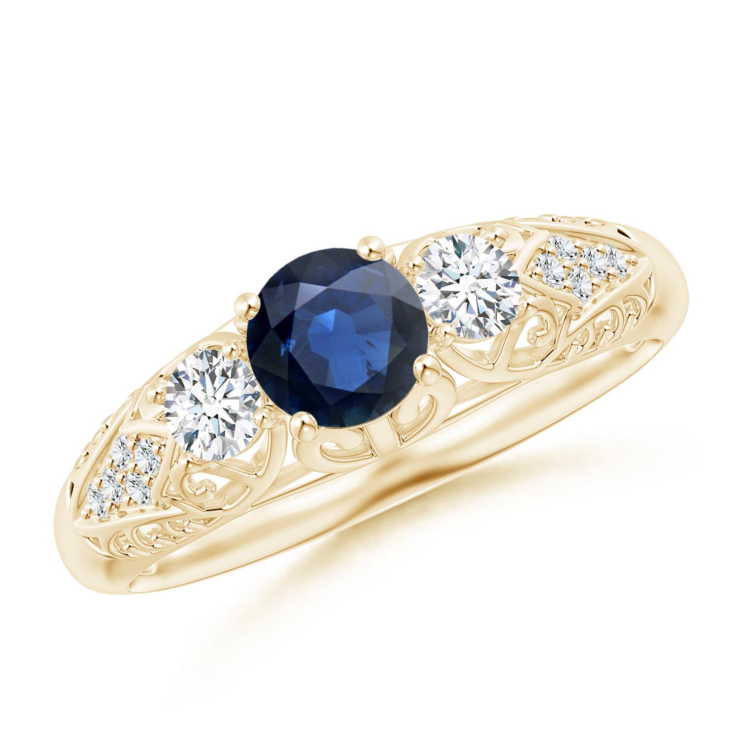 AA - Blue Sapphire / 0.87 CT / 14 KT Yellow Gold