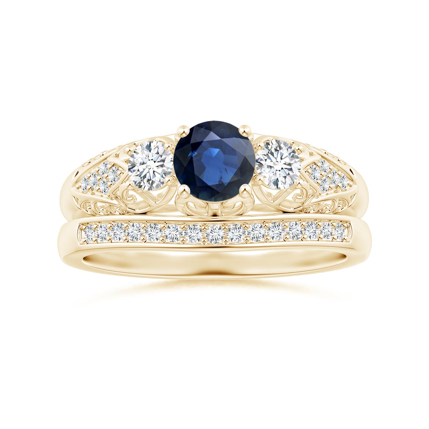 AA - Blue Sapphire / 0.87 CT / 14 KT Yellow Gold