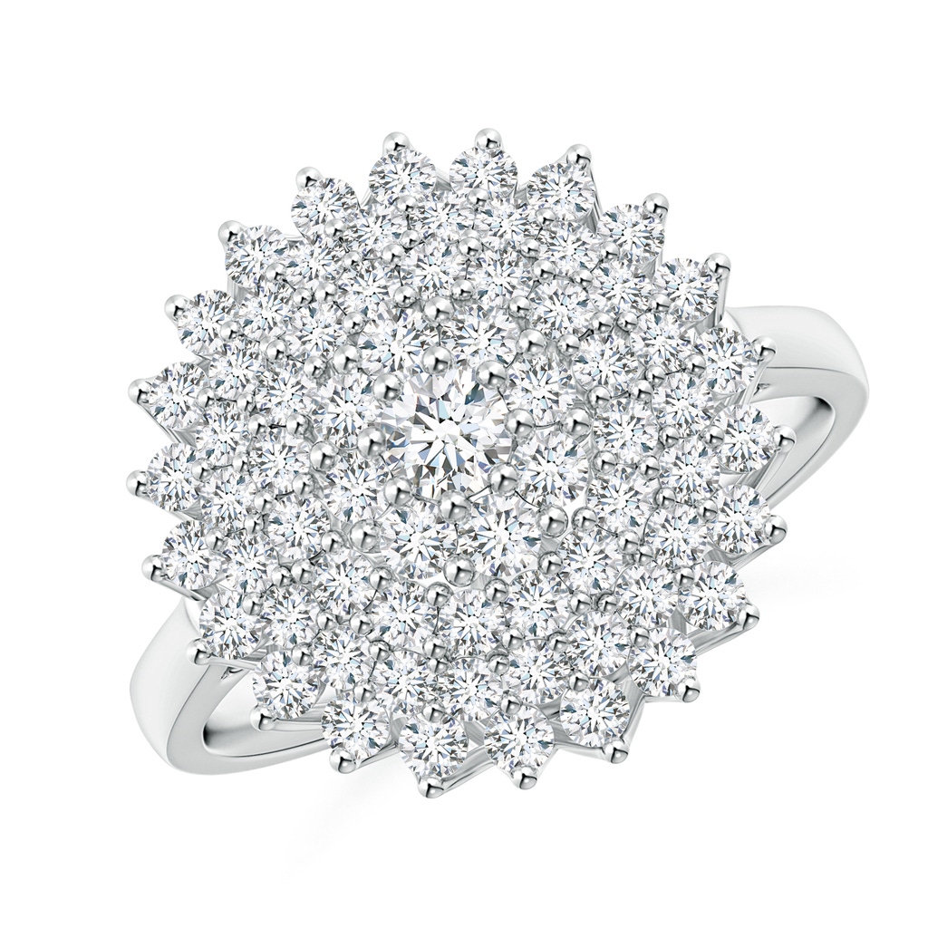 2.9mm GVS2 Diamond Cluster Sunburst Cocktail Ring in P950 Platinum