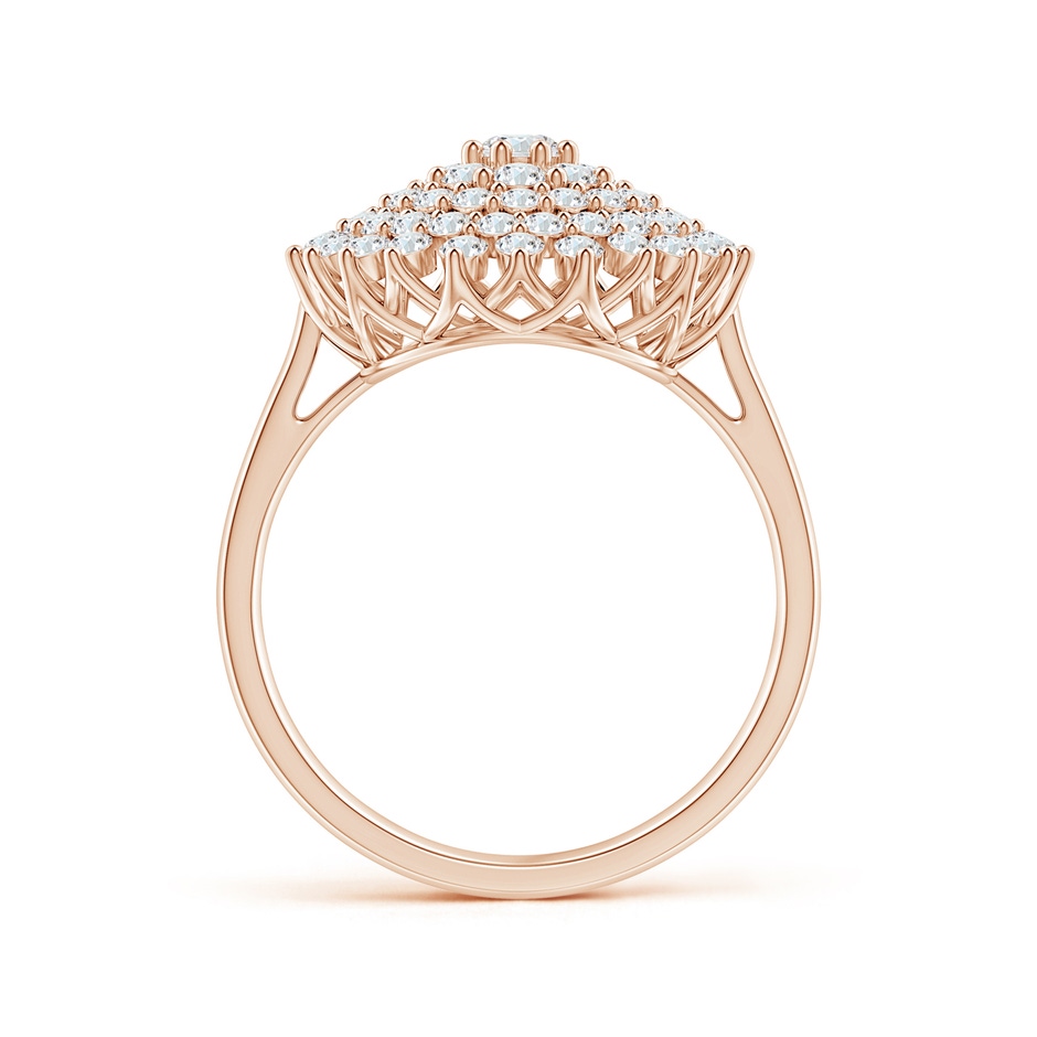 2.9mm GVS2 Diamond Cluster Sunburst Cocktail Ring in Rose Gold side-1