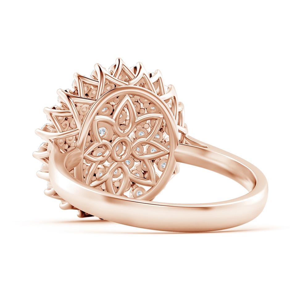 2.9mm GVS2 Diamond Cluster Sunburst Cocktail Ring in Rose Gold side-2