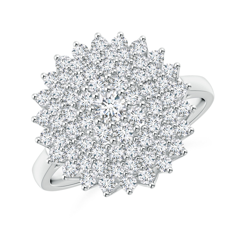 2.9mm GVS2 Diamond Cluster Sunburst Cocktail Ring in White Gold 