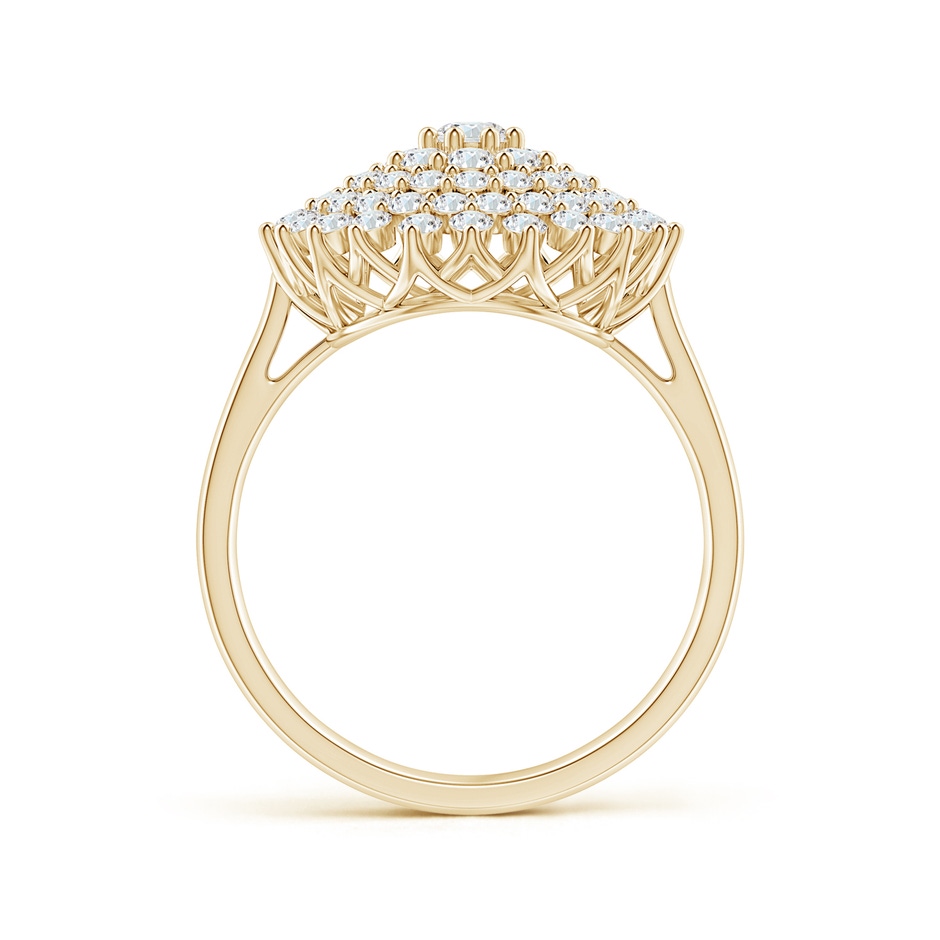 2.9mm GVS2 Diamond Cluster Sunburst Cocktail Ring in Yellow Gold side-1