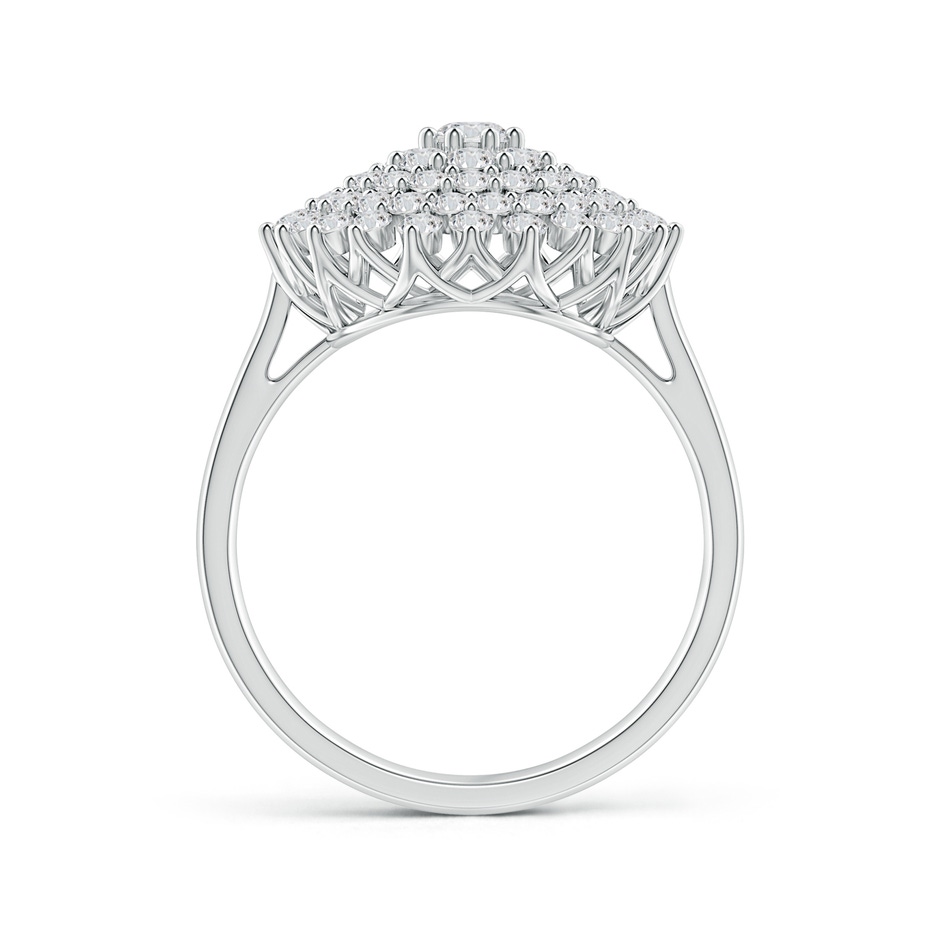 2.9mm HSI2 Diamond Cluster Sunburst Cocktail Ring in White Gold side-1