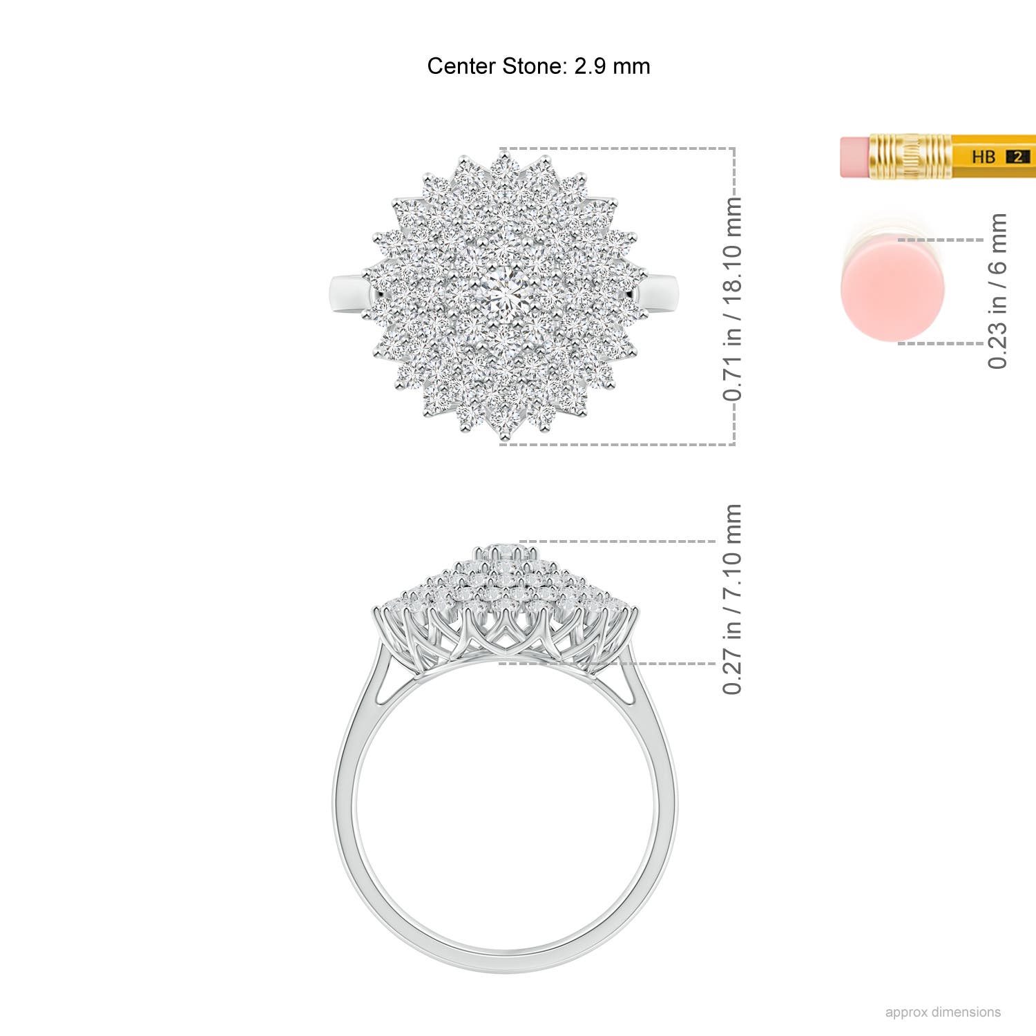 H, SI2 / 1.35 CT / 14 KT White Gold