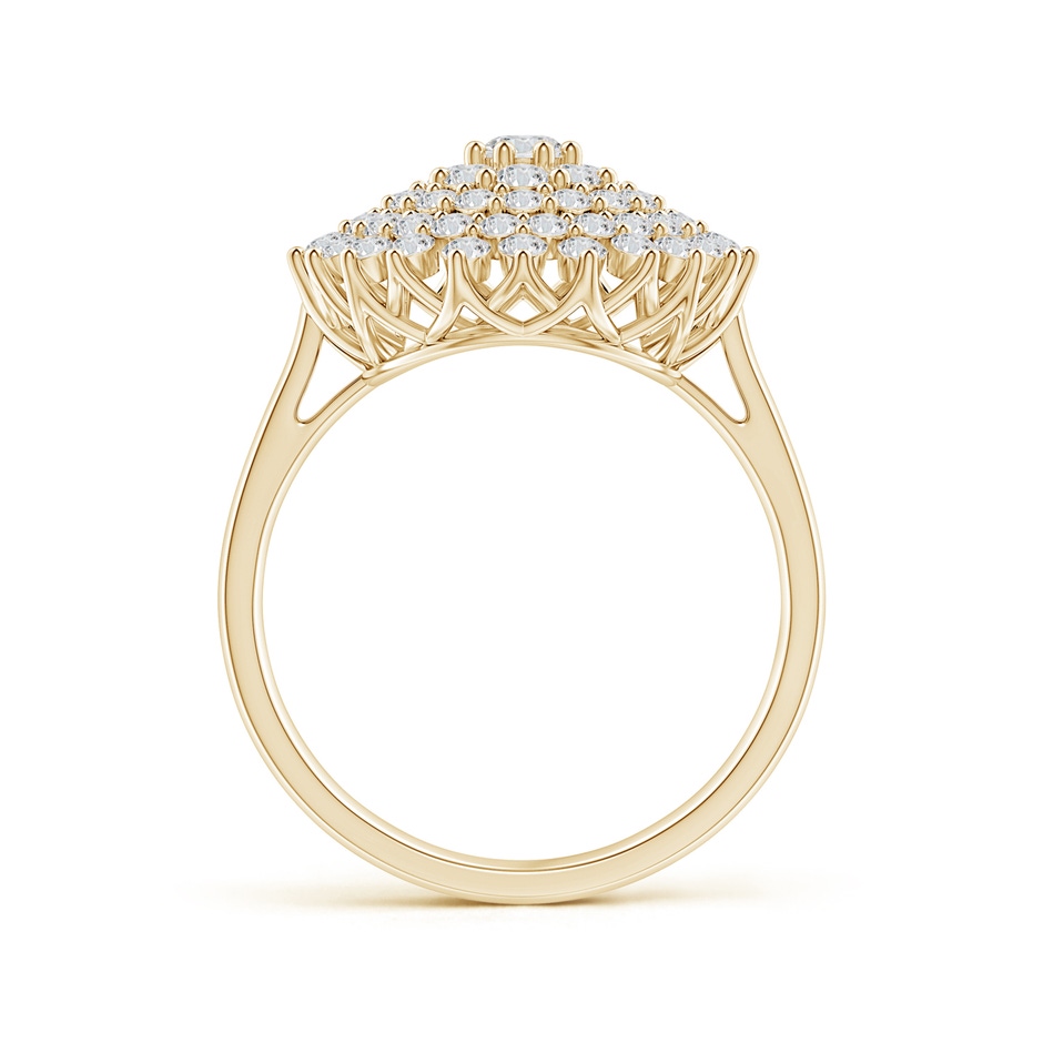2.9mm HSI2 Diamond Cluster Sunburst Cocktail Ring in Yellow Gold side-1