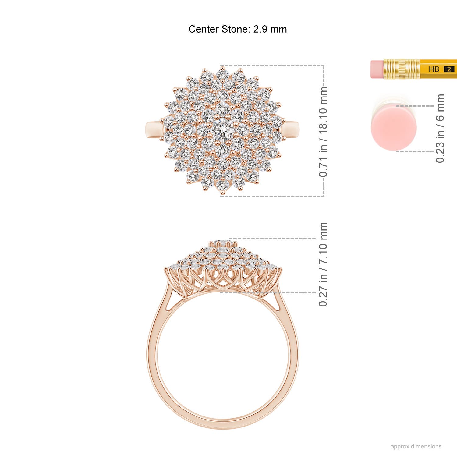 I-J, I1-I2 / 1.35 CT / 14 KT Rose Gold