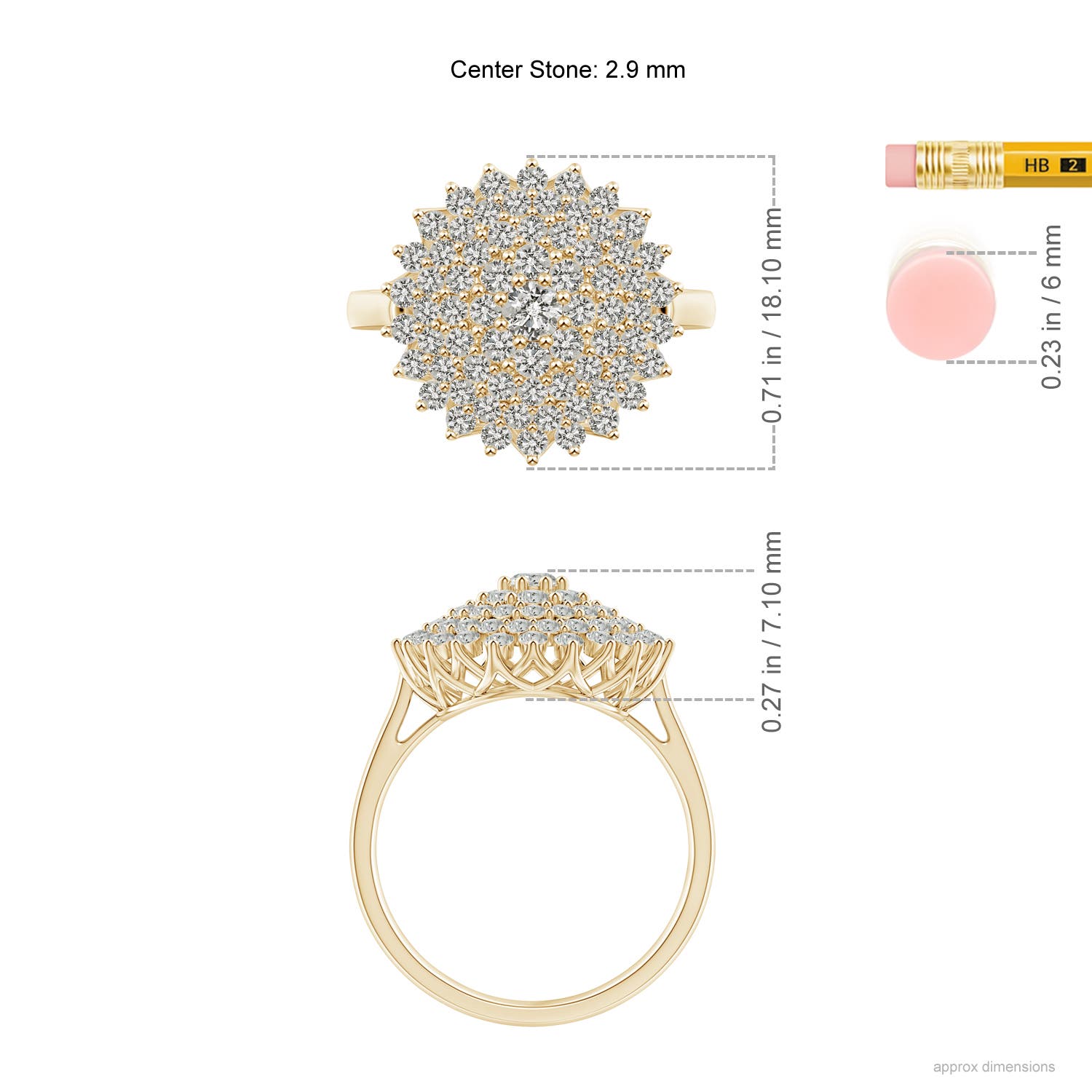 K, I3 / 1.35 CT / 14 KT Yellow Gold