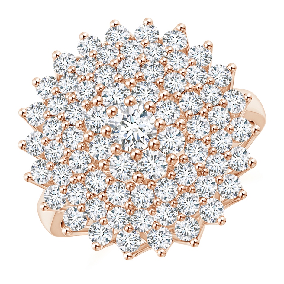 3.3mm GVS2 Diamond Cluster Sunburst Cocktail Ring in Rose Gold 