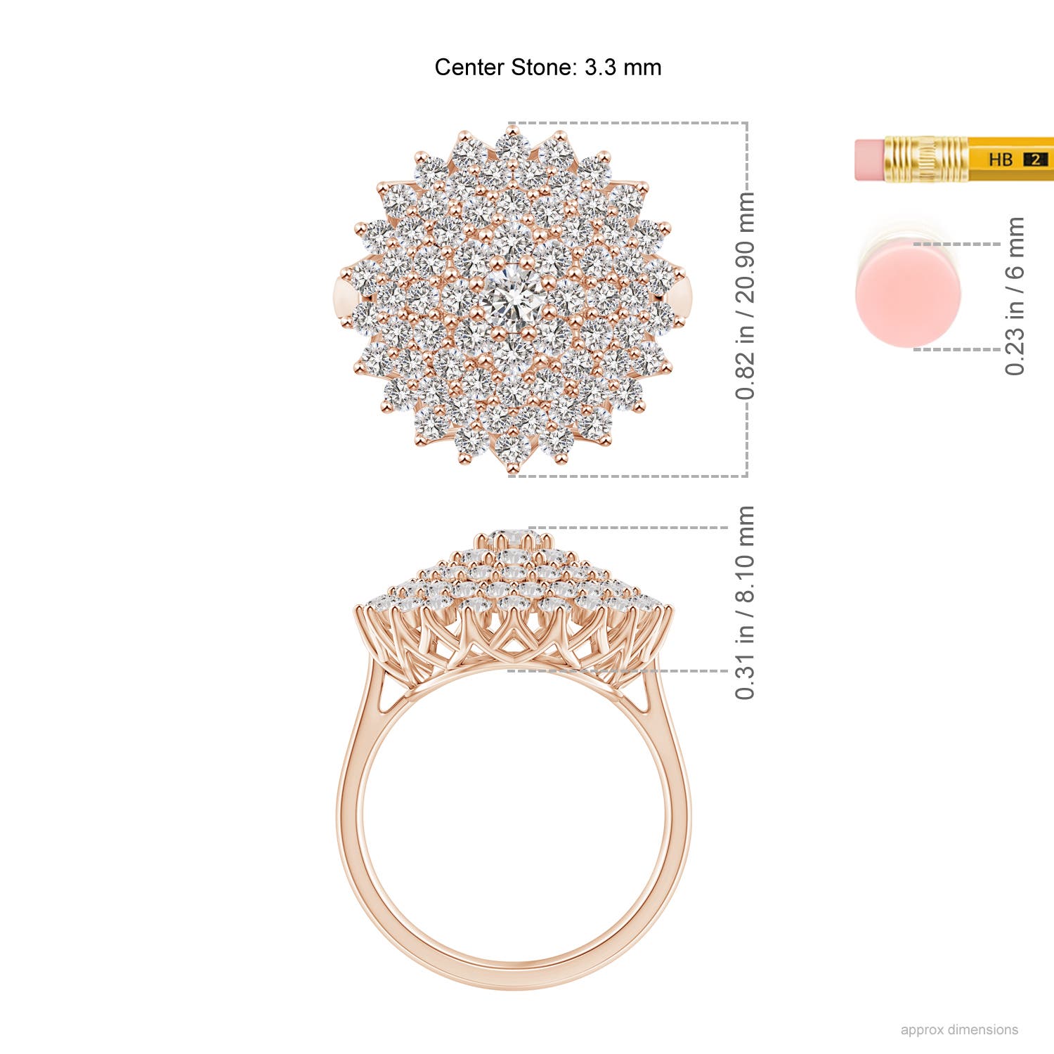 I-J, I1-I2 / 2.01 CT / 14 KT Rose Gold