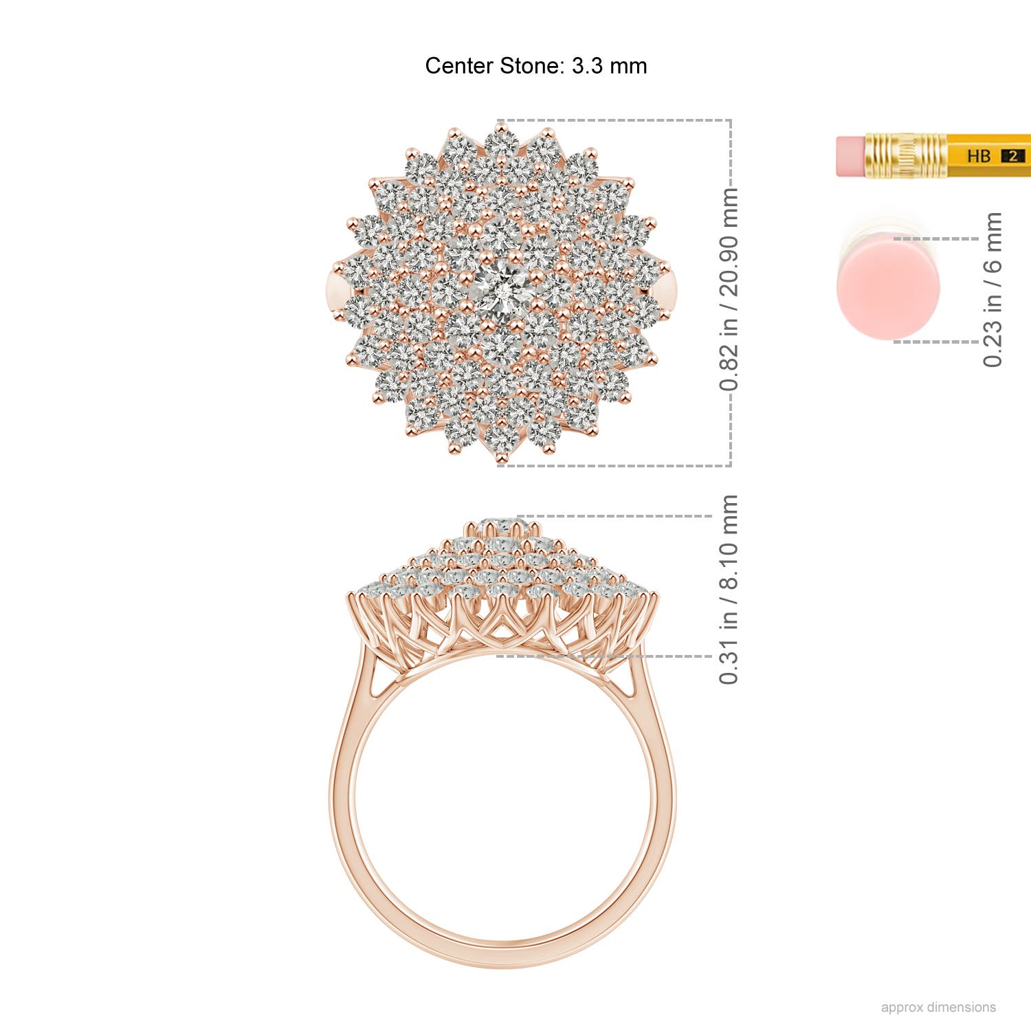 K, I3 / 2.01 CT / 14 KT Rose Gold