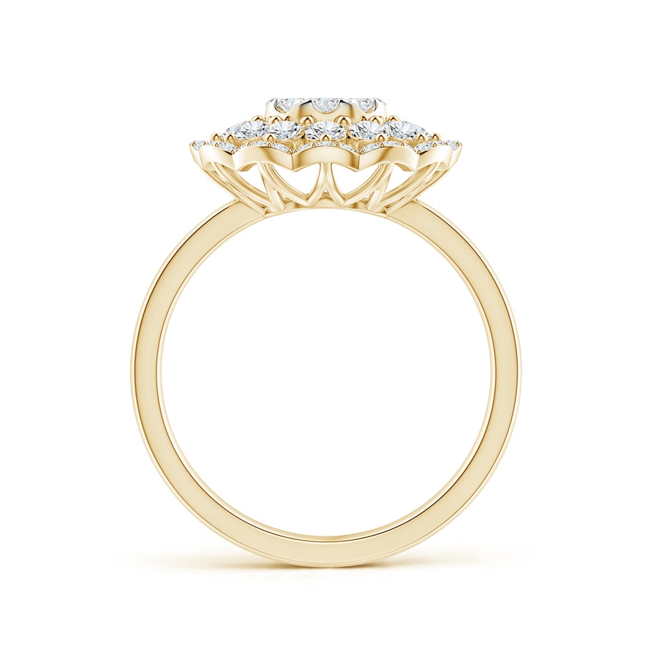 3.25mm GVS2 Composite Diamond Cocktail Ring with Scalloped Halo in Yellow Gold side-1