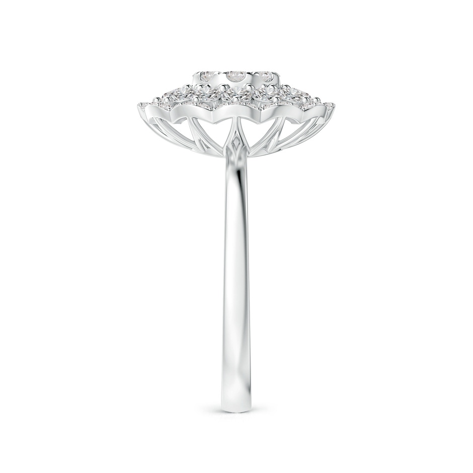 3.25mm IJI1I2 Composite Diamond Cocktail Ring with Scalloped Halo in White Gold side-2